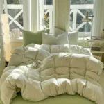 Pure Cotton Home Textile Striped Bedding Set Simple Soft Duvet Cover Sheet case Ins Style Bed Linens Queen King Size - Image 2