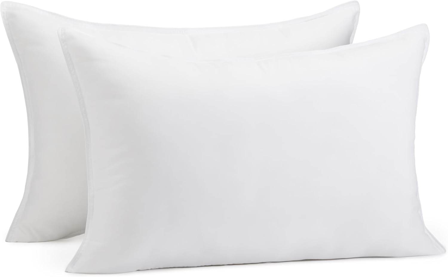 51iFfFXykrL._AC_SL1500_.jpg Down Alternative Pillows, Soft Density for Stomach and Back Sleepers, Queen, Pack of 2 - Image 1