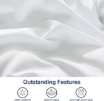 Duvet Insert  Comforter - Fluffy Down Alternative Fill  Comforter for  Bed,Lightweight Soft All Season Duvet Insert with Corner Tabs - Machine Washable,White,90x90 - Image 2