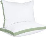 Bed Pillows for Sleeping Queen Size (Sage Green), Set of 2, Cooling Hotel Quality, Gusseted Pillow for Back, Stomach or Side Sleepers