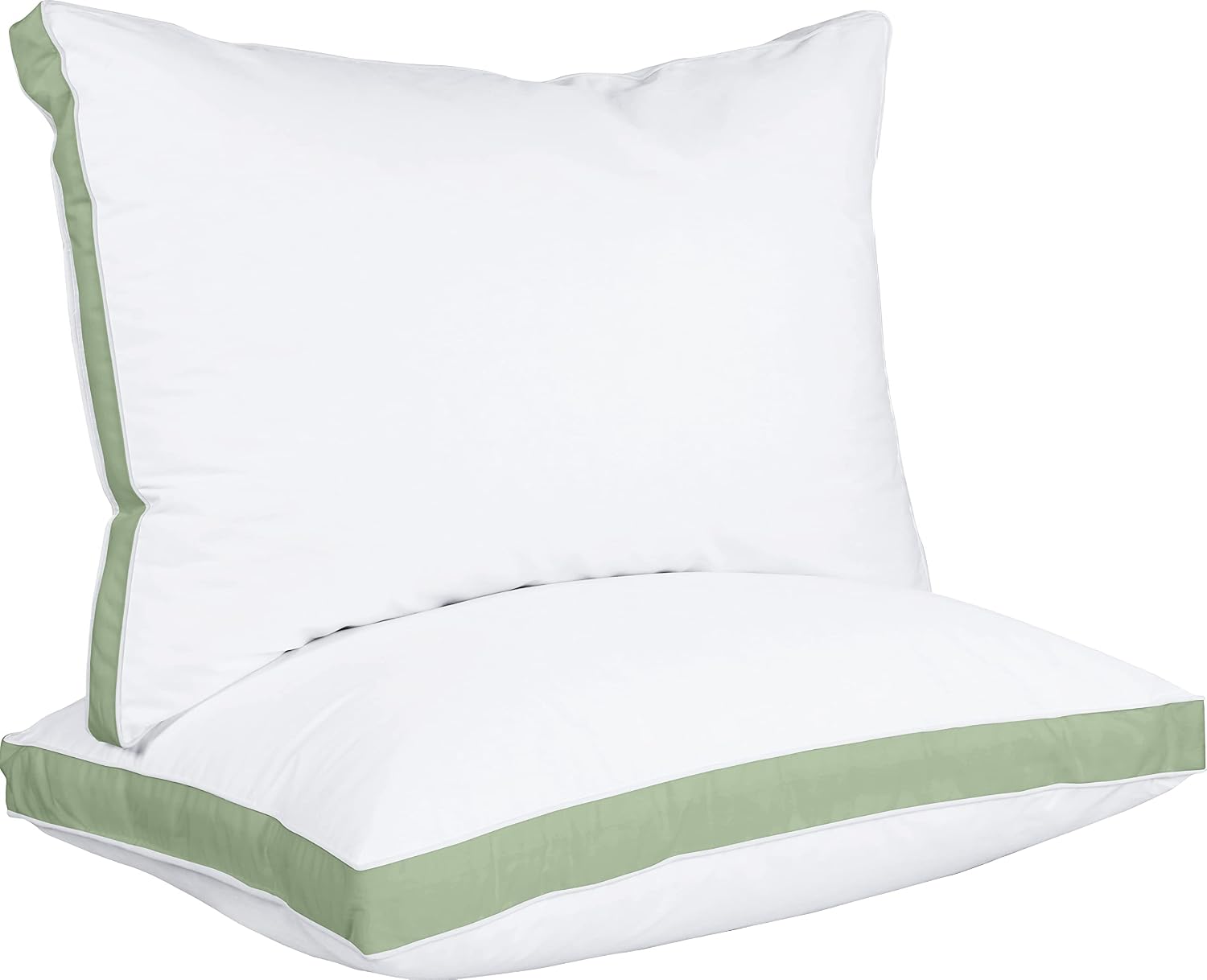 617GzCHZ01L._AC_SL1500_.jpg Bed Pillows for Sleeping Queen Size (Sage Green), Set of 2, Cooling Hotel Quality, Gusseted Pillow for Back, Stomach or Side Sleepers - Image 1
