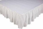 Timeless Ticking Ruffled King Bed Skirt, 16" Drop, Soft White and Gray Ticking Stripes, Vintage Farmhouse Style Dust Ruffle … - Image 2