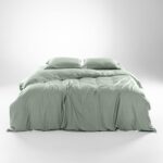 Eucalyptus Cooling Duvet Cover Set - Hypoallergenic, Lyocell  Duvet Cover - Soft, Temperature Regulating with Hidden Button Closure & Corner Ties -  Size [Spring Sage]