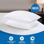Bed Pillows for Sleeping (White), Queen Size, Set of 2, Hotel Pillow, Cooling Pillows for Side, Back or Stomach Sleepers - Image 2