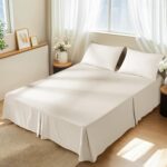 100% French Linen Bed Skirt King Size 14" Drop Tailored Drape Design Natural Flax Basic Dust Border Soft Bed Skirt (King, Linen) - Image 2