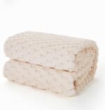 Fleece Throw Blanket for Couch or Bed - 3D Imitation Turtle Shell Jacquard Decorative Blankets - Cozy Soft Lightweight Fuzzy Flannel Blanket Suitable for All Seasons(50"×60",Beige) - Image 2