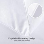 Comforter Duvet Insert - All Season Quilted Ultra Soft Breathable Down Alternative, Box Stih White Comforter with Corner Tabs, 90x90 - Image 2