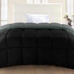 Comforter Duvet Insert, Quilted Comforter with Corner Tabs, Box Stihed Down Alternative Comforters King Size (Black/Grey) - Image 2