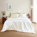 Pure Mulberry Silk Comforter Cool for Summer, Breathable Lightweight Grade 7A Silk Filling Quilt, Pure Cotton Shell(White), Twin Size 67in x 87in/170cm x 220cm, Silk Weight 1.21lb/0.55kg