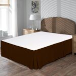 Premium 800 Split Corner Bed Skirt Brown  Size 17" Drop Length - 100% Organic Cotton Bedskirt