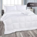 All Season Down Alternative Quilted Full Comforter, Duvet Insert with Corner Tabs, Machine Washable, Bed Comforter (White) - Image 2