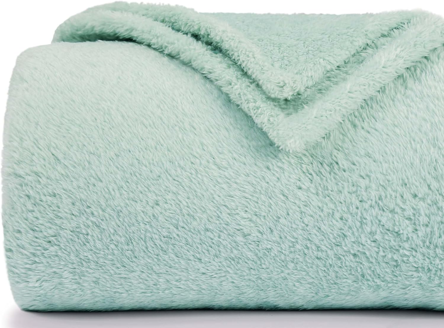 81pljJ2b6mL._AC_SL1500_.jpg Plush Fleece Throw Blanket for Couch and Bed, Fluffy Fuzzy Cozy Soft Blankets All Season Use (50x60 Inches,Aqua) - Image 1