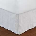 Quilted Bed Skirt, , White