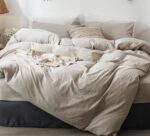 Bedding Duvet Cover Set 100% Washed Cotton Linen Like Textured Breathable Durable Soft Comfy (Tannish Linen Grey, King)