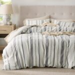 Weave Duvet Cover King - 100% Cotton  Duvet Cover with 2 Pillowcases - Cream White Textured Comforter Cover with Zipper Closure (King, 104"x90")