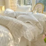 Princess Style Lace Ruffles Bedding Set Skin-friendly Soft Seersucker Duvet Cover Set Bed Sheet Or Bed Skirt Pillowcases